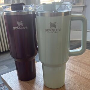 Set of 2 - Stanley 40oz Travel Mug Set - Baby Blue & Deep Burgundy